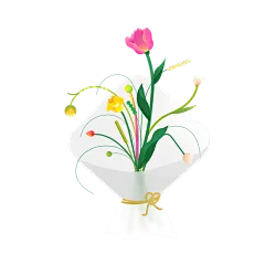 卡通感母亲节花元素贴纸