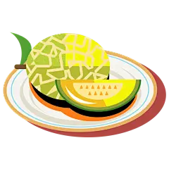 手绘-撞色水果美食元素贴纸-哈密瓜