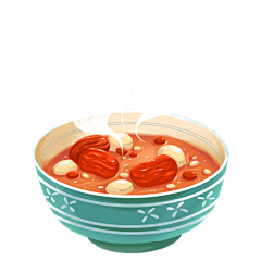 卡通感腊八节腊八粥元素贴纸