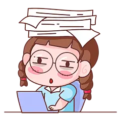 矢量插画-卖萌女孩表情贴纸