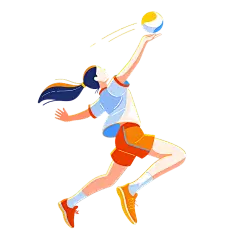 健身系列插画风金色描边运动人物元素羽毛球