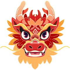 春节通用红色中国风国潮动漫风卡通感插画龙