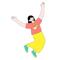卡通感青年节女人元素贴纸