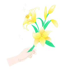 卡通感母亲节花元素贴纸