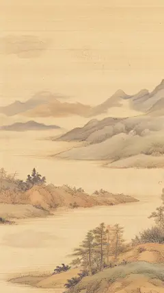 风光系列中式国风山水山川画卷
