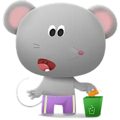 手绘动物类可爱贴纸-老鼠