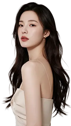 人物系列写实感散发长发美女半侧脸元素