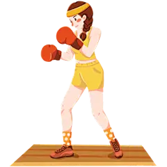 手绘-拳击运动人物插画1