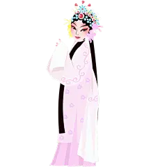 中国风-扁平京剧人物插画5
