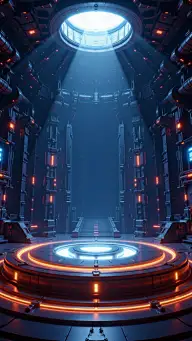 科技风系列未来感黑金色金属空间站电商促销展台背景