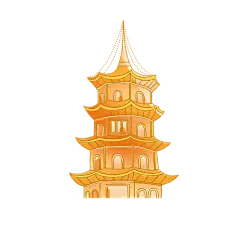 中国风重阳节塔元素贴纸