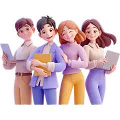 人物系列-通用-3D皮克斯团队人员组合人物贴纸 