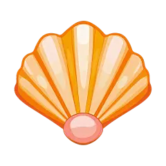 装饰系列卡通感橙色贝壳元素