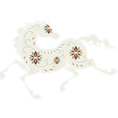马年中式感敦煌风插画马元素