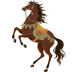 马年中式感敦煌风插画马元素
