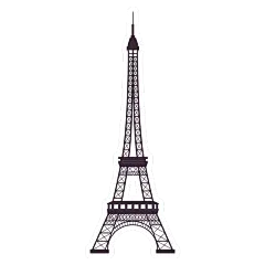 手绘-地标卡通风建筑贴纸-铁塔