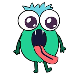 撞色简笔画动物怪兽贴纸-SVG9