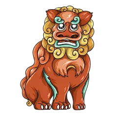 国潮风-石狮子元素