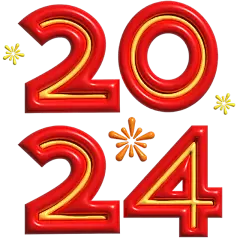元旦节元旦快乐膨胀风2024艺术字文案文字标题主题元素素材