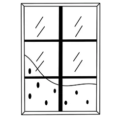 手绘-线条简笔画元素-窗户