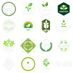 常规内容-图标系列扁平风绿色图饮品图标元素组合