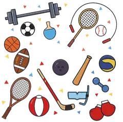 常规内容-健身系列插画感运动器械组合元素