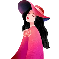 三八妇女节女王节女神节肌理插画优雅女性人物元素素材