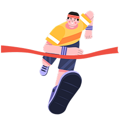 矢量风-扁平风人物插画-跑步