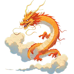 龙年春节新春新年过年除夕中国风中式传统龙插画龙生肖元素素材