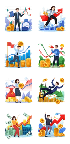 素材组合-手绘-金融理财主题1、手绘-金融理财主题2、手绘-金融理财主题3