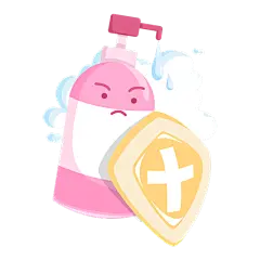 手绘卡通-卫生元素-洗手液