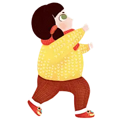 春节中国风贴纸可爱女孩