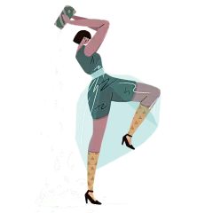 扁平-时尚模特女性人物插画12