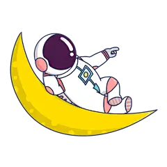 手绘风-人物插画-宇航员