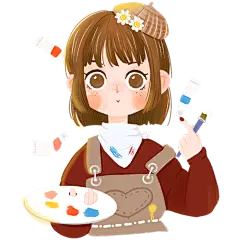 人物插画-绘画女孩