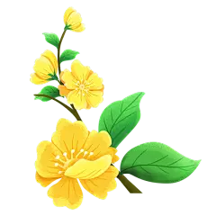 手绘风鲜花元素贴纸