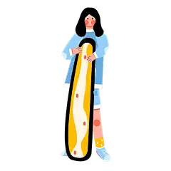 扁平风滑板运动人物插画贴纸3