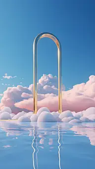 通用天空展台蓝色背景