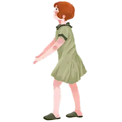手绘-儿童元素人物插画-女孩3