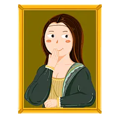 手绘卡通-恶搞名画创意贴纸