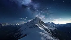 夜空山峰自然风景