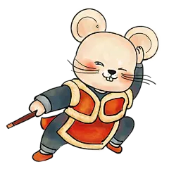 春节主图元素拆解图-老鼠