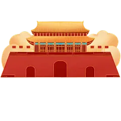 金边手绘-国庆天安门元素