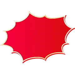 促销通用红色描边火焰标签元素素材