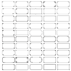 常规内容-边框系列中国风矢量黑色边框组合