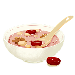 卡通感腊八节腊八粥元素贴纸