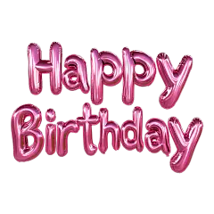 生日祝福英文字母实物元素装饰贴纸AIGC