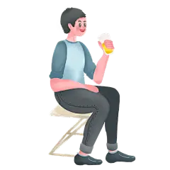 手绘肌理-同学聚会狂欢人物插画18