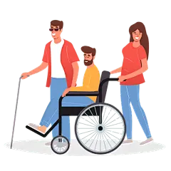 扁平-残疾人元素贴纸