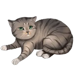 手绘灰色可爱猫咪元素